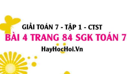 Giải bài 4 trang 84 Toán 7 Tập 1 SGK Chân trời sáng tạo